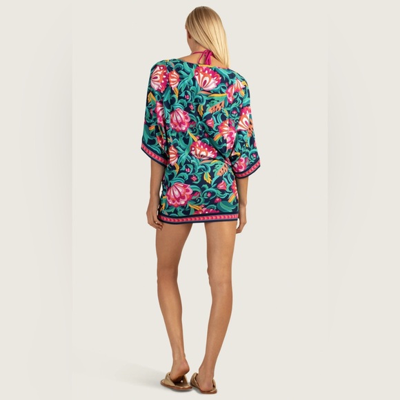 NWT Trina Turk India Garden Tunic Swim Cover Up Dress Size L - Picture 2 of 7